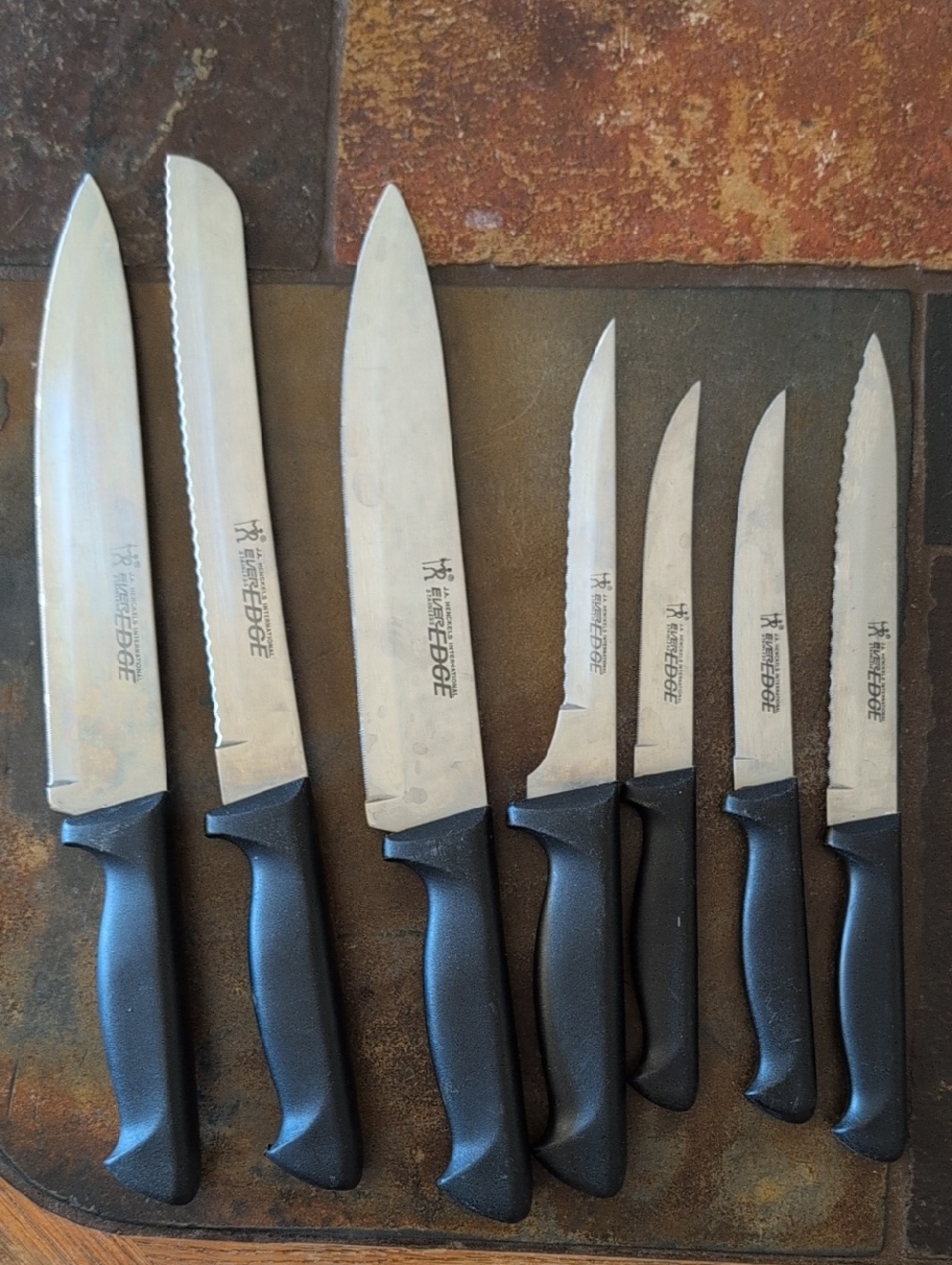 J.A. Henckled Everedge 7-Piece  Knife Set with Black Handles